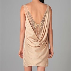 Foley and Corina drape back silk dress